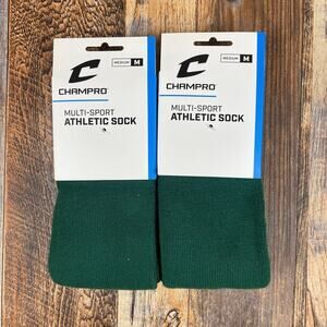 Champro Men's Medium (4.5-9) Green Polyester Spandex Multi-Sport Athletic Socks